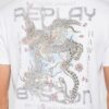 Replay Japan X Hawaii Battle Graphic Regular Fit Short Sleeve T-Shirt - White