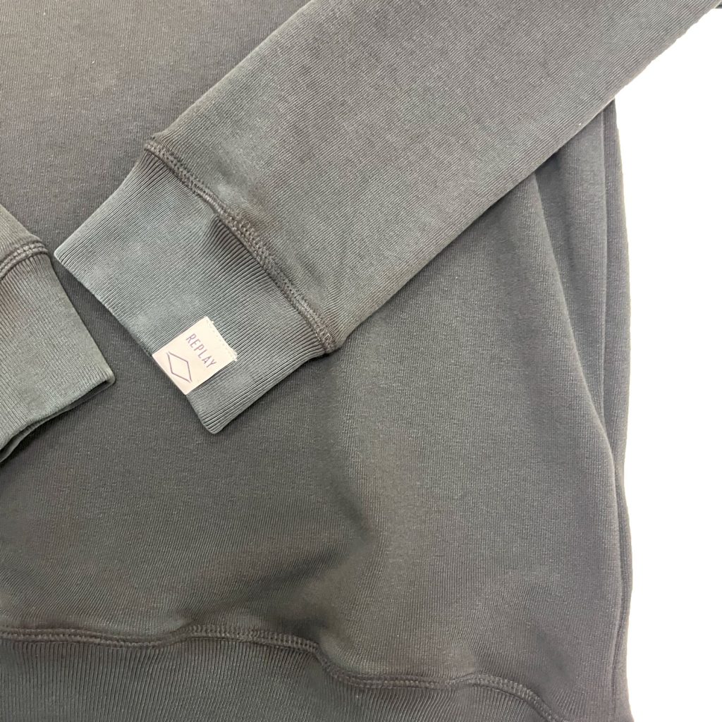 Replay Label Detail Regular Fit Long Sleeve Sweatshirt - Washed Navy