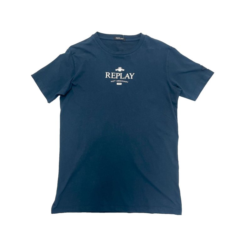 Replay Not Ordinary Regular Fit Short Sleeve T-Shirt - Navy