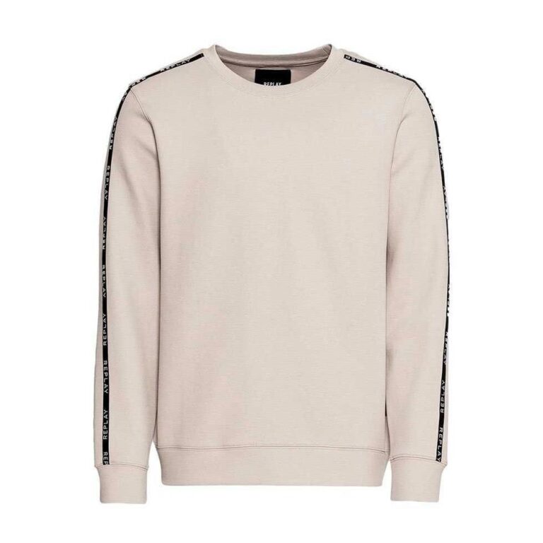 Replay Panel Detail Regular Fit Long Sleeve Sweatshirt - Beige