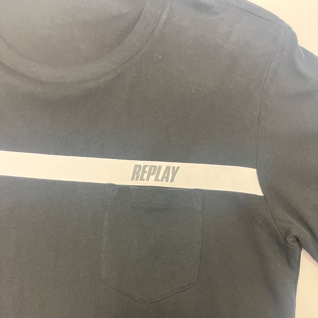 Replay Pocket Stripe Regular Fit Short Sleeve T-Shirt - Black/White