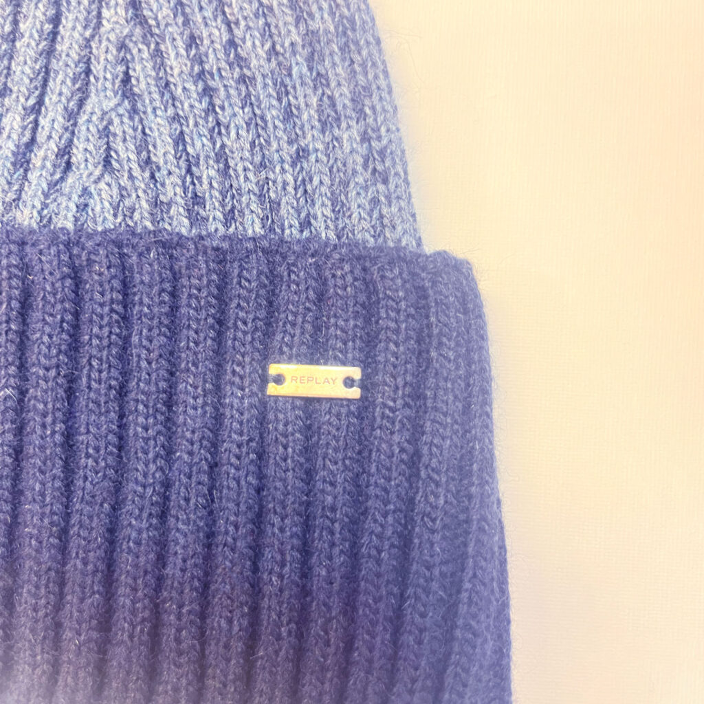 Replay Silver Badge Beanie - Blue