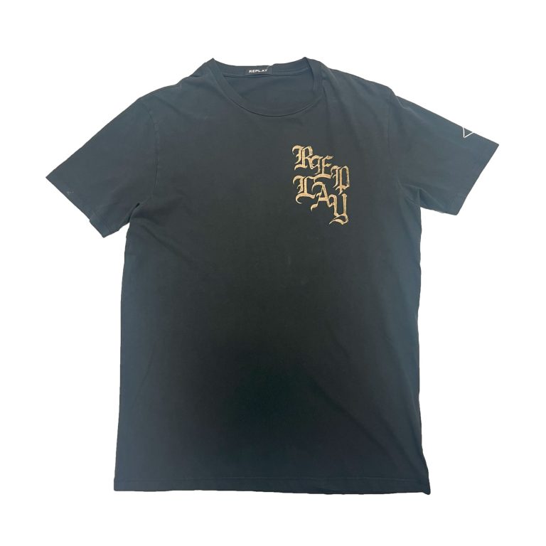 Replay Skull Detail Regular Fit Short Sleeve T-Shirt - Black