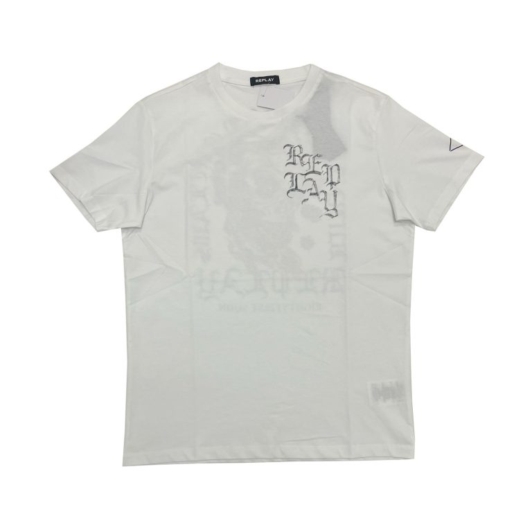 Replay Skull Detail Regular Fit Short Sleeve T-Shirt - White