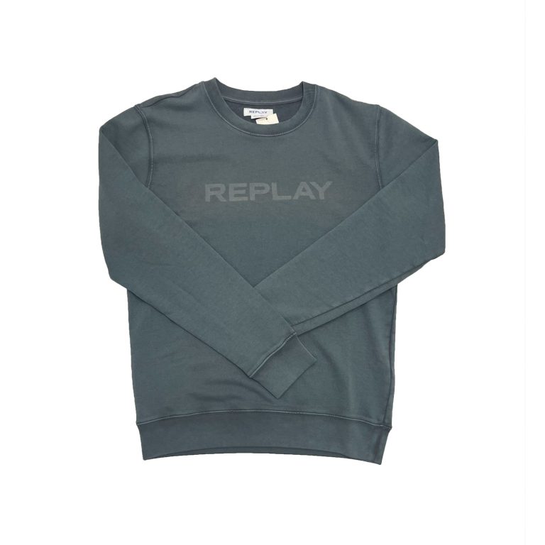 Replay Text Detail Regular Fit Long Sleeve Sweatshirt - Black