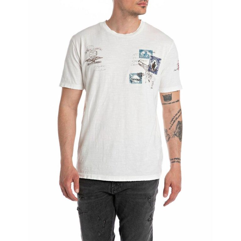 Replay Timeless Aged Regular Fit Short Sleeve T-Shirt - White
