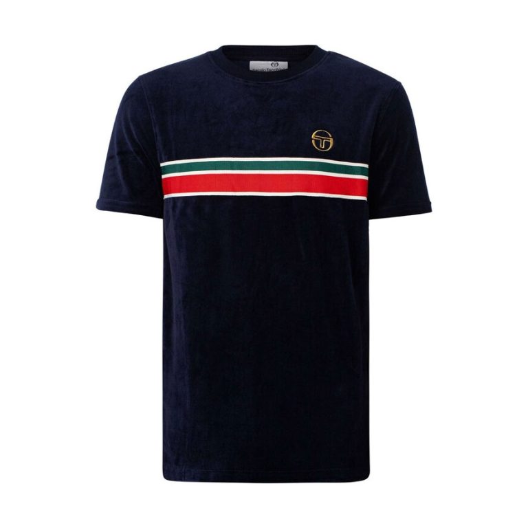 Sergio Tacchini Ayme Regular Fit Short Sleeve Velour T-Shirt - Maritime Blue
