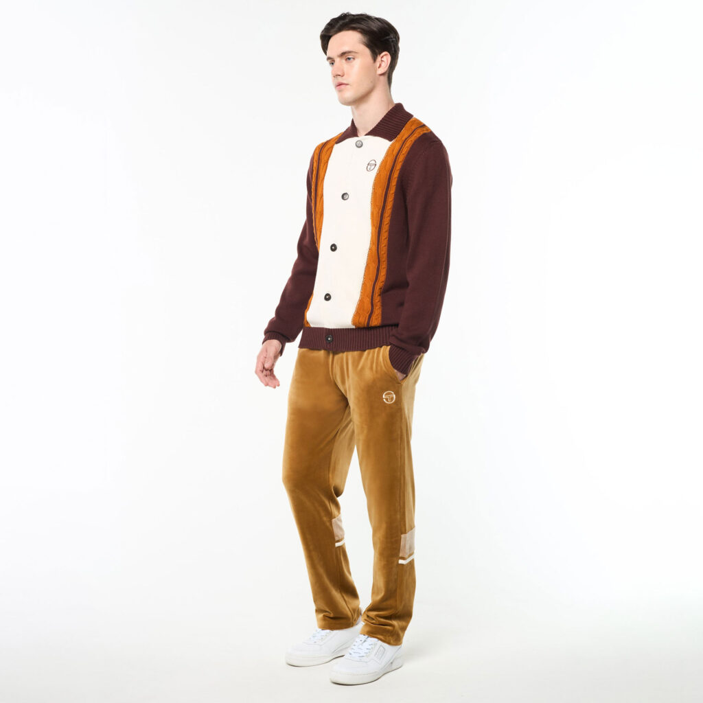 Sergio Tacchini Bruni Knit Cardigan - Bitter Chocolate / Gardenia / Pumpkin Spice