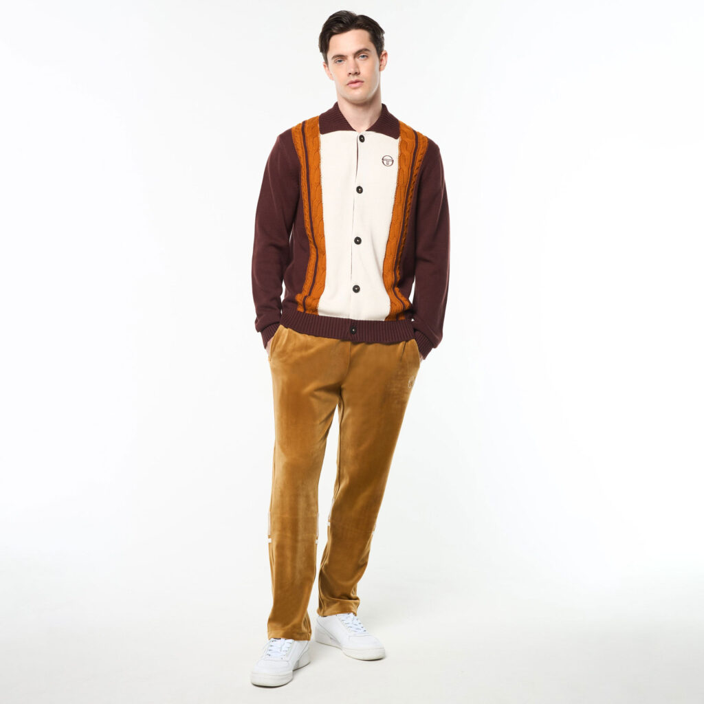 Sergio Tacchini Bruni Knit Cardigan - Bitter Chocolate / Gardenia / Pumpkin Spice