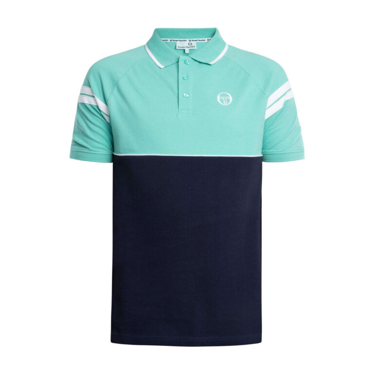 Sergio Tacchini Cambio Regular Fit Short Sleeve Polo  - Pool Blue/Maritime Blue/White