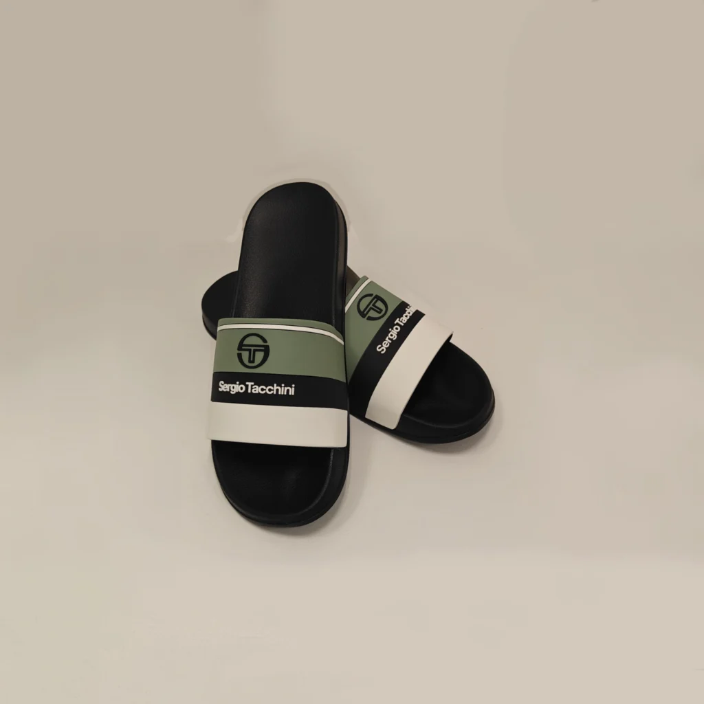 Sergio Tacchini Caspio Pool Slides - Black / Iceburg Green / White (4964)