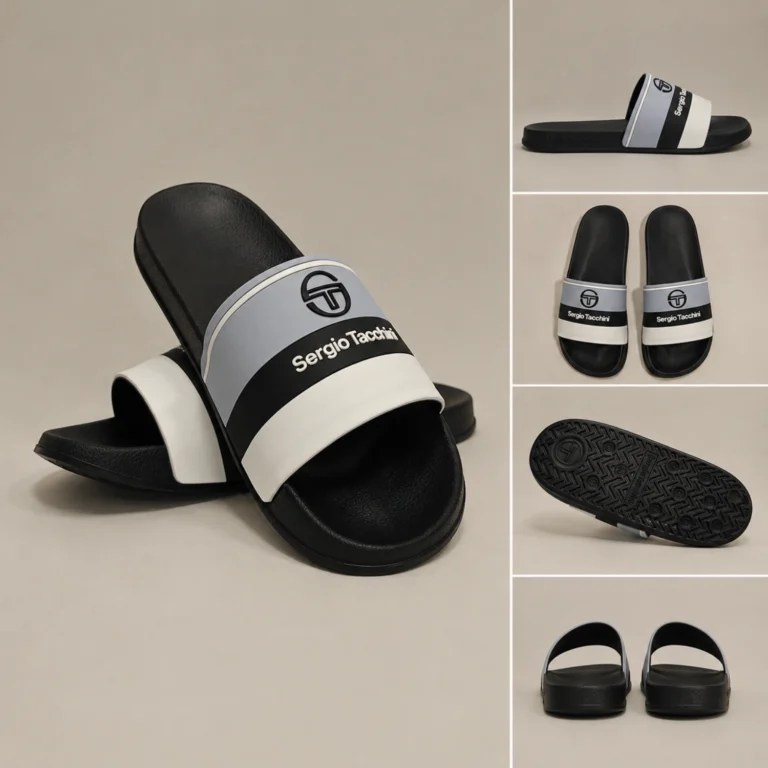 Sergio Tacchini Caspio Slides - Black / Skyway / White 4962