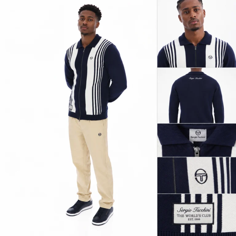 Sergio Tacchini Cipri Knit Cardigan - Maritime Blue / Gardenia