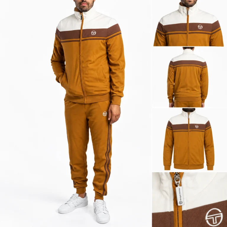Sergio Tacchini Damarindo Track Top - Gardenia / Potting Soil / Golden Brown