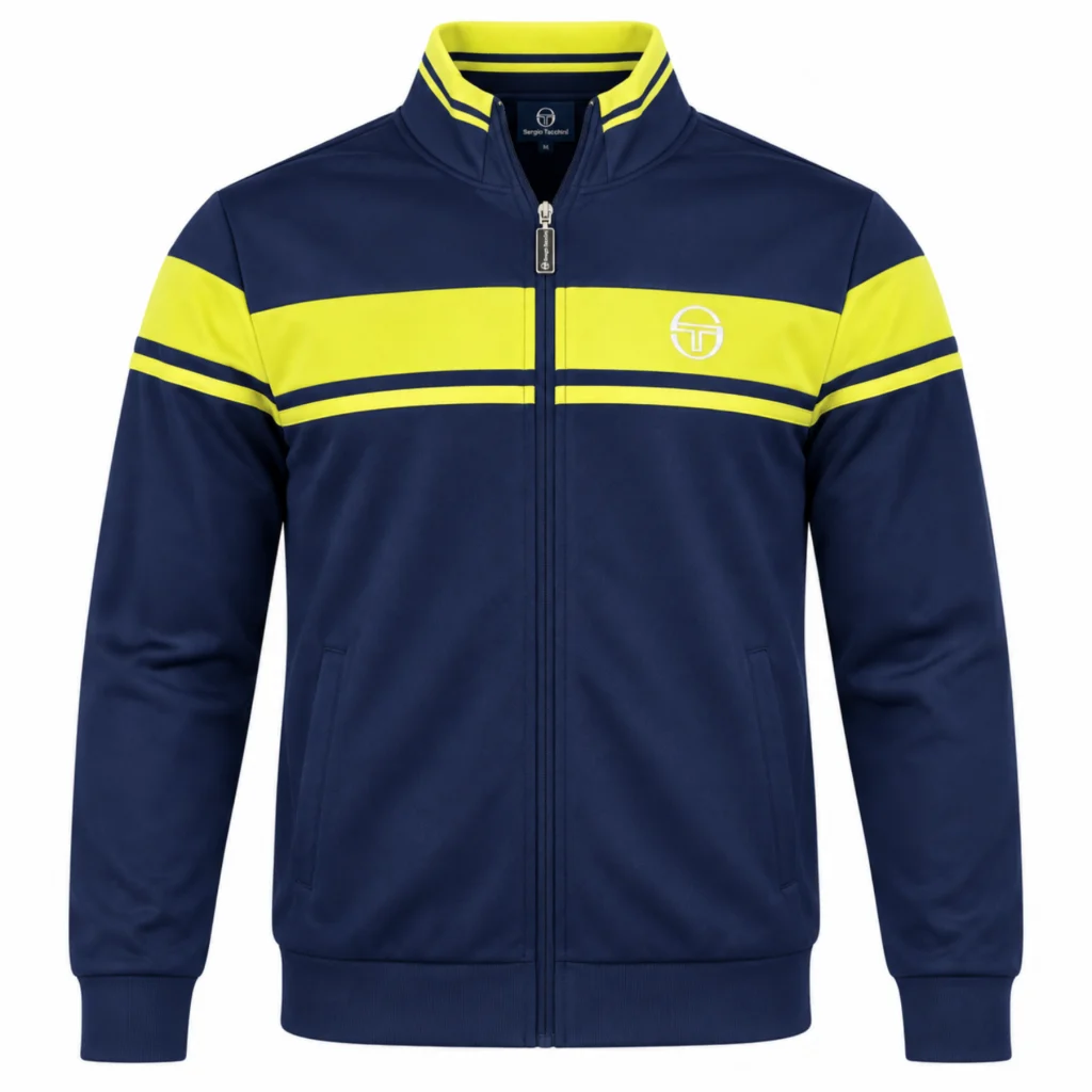 Sergio Tacchini Damarindo Track Top - Maritime Blue / Celery Green