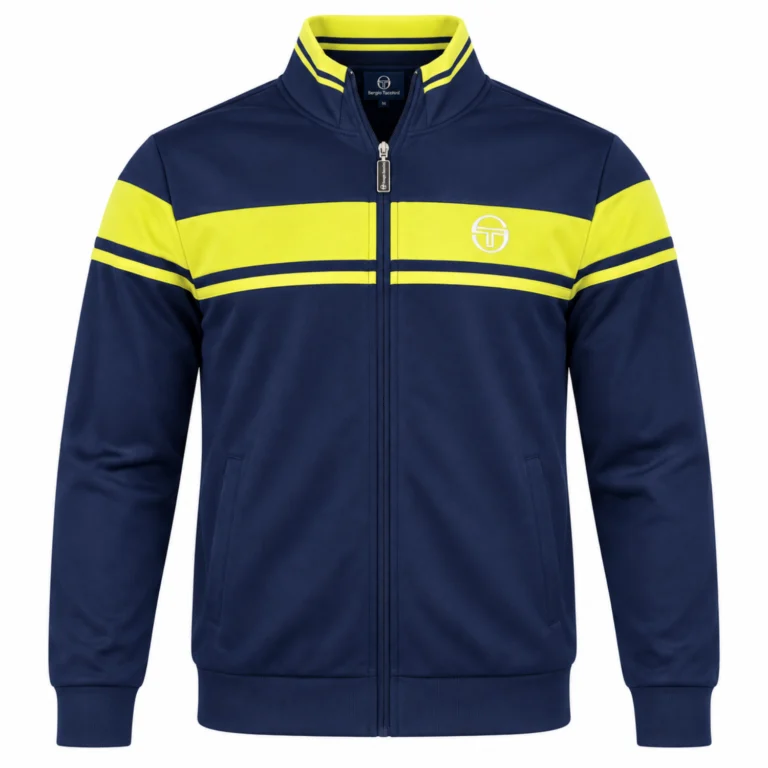 Sergio Tacchini Damarindo Track Top - Maritime Blue / Celery Green