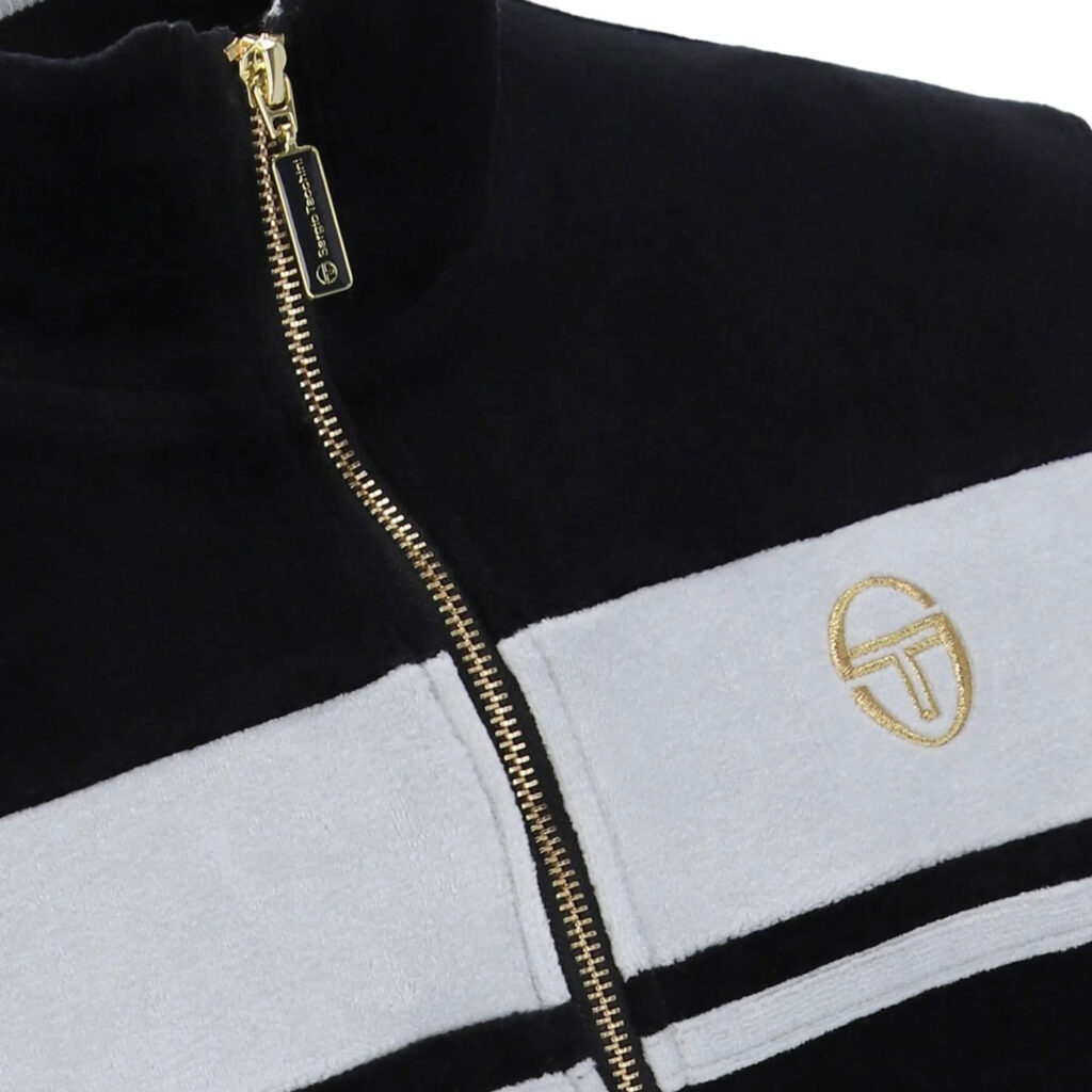 Sergio Tacchini Damarindo Velour Regular Fit Long Sleeve Track Top - Black
