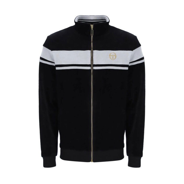 Sergio Tacchini Damarindo Velour Regular Fit Long Sleeve Track Top - Black