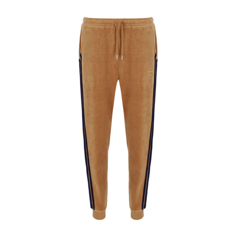 Sergio Tacchini Damarindo Velour Track Pant - Almond/Maritime Blue