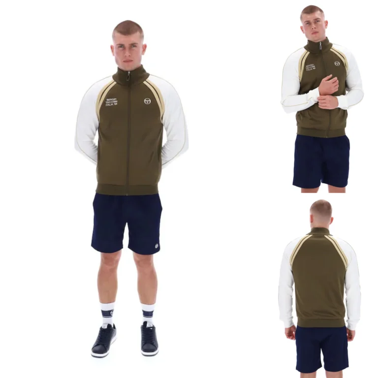 Sergio Tacchini Ghibli Davis Track Top - Dark Olive / Gardenia / Mojave Desert