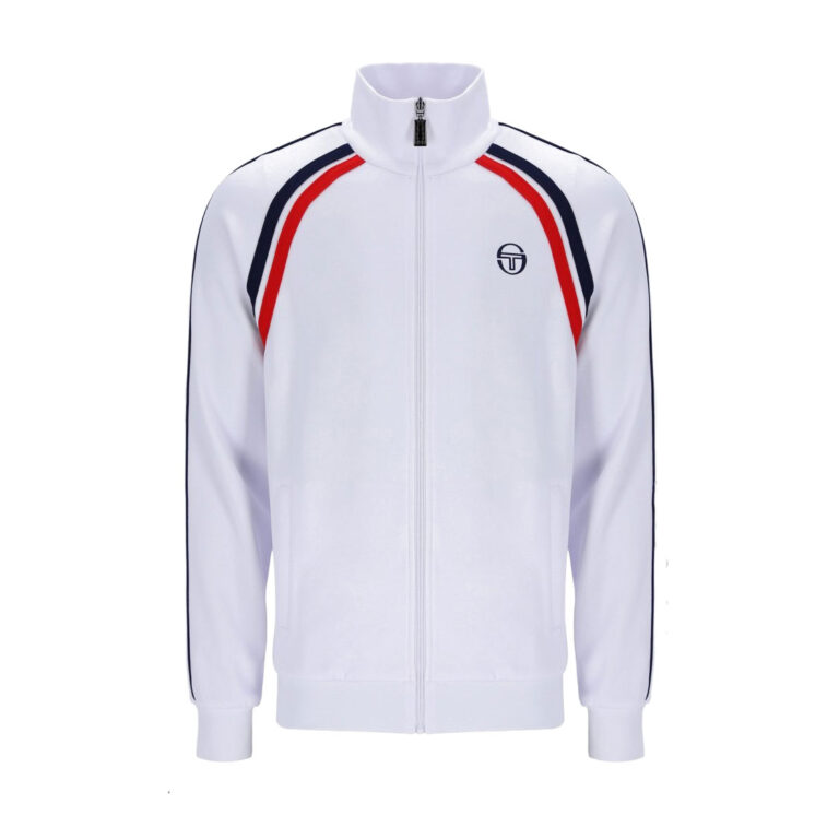 Sergio Tacchini Ghibli Regular Fit Long Sleeve Track Top - White/Maritime Blue/Adrenaline Rush