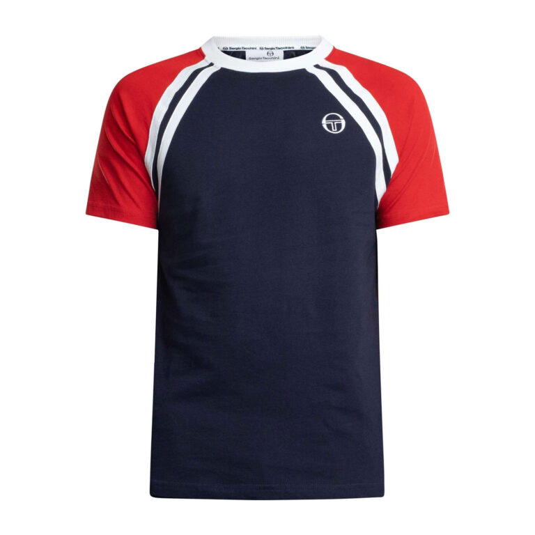 Sergio Tacchini Ghibli Slim Fit Short Sleeve T-Shirt - Maritime/Adrenaline Rush/White