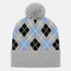 Sergio Tacchini Hamilton Argyle Pom Beanie - Charcoal Marl / Black / Country Blue
