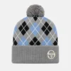Sergio Tacchini Hamilton Argyle Pom Beanie - Charcoal Marl / Black / Country Blue