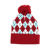 Sergio Tacchini Hamilton Jacquard Argyle Beanie - Rhubarb / Gardenia / Aruba Blue