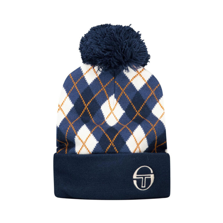 Sergio Tacchini Hamilton Jacquard Beanie - Maritime Blue / Vintage Indigo / Gardenia