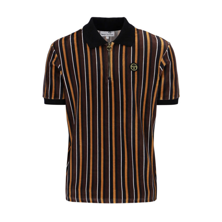 Sergio Tacchini Lomazzo Velour Zip Polo - Black