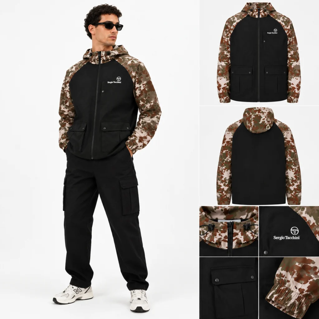 Sergio Tacchini Mancini Hooded Jacket - Camo / Black