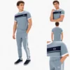 Sergio Tacchini Master Crew Neck T-Shirt - Lead / Maritime Blue / White