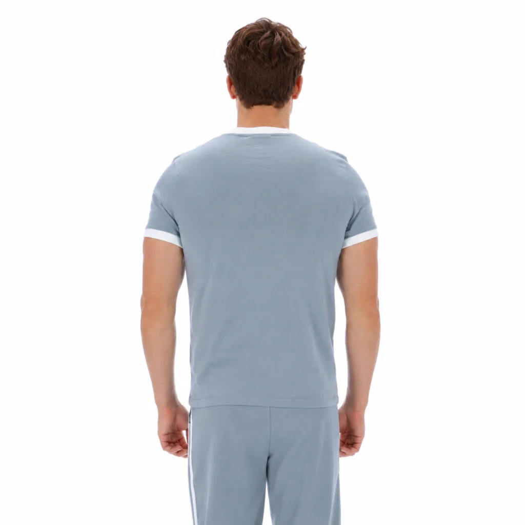 Sergio Tacchini Master Crew Neck T-Shirt - Lead / Maritime Blue / White