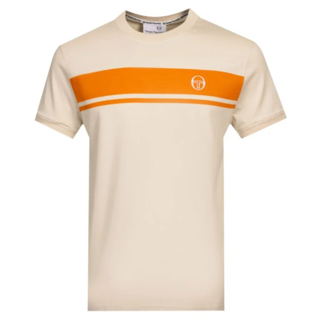 Sergio Tacchini Master Crew Neck T-Shirt - SandShell / Orange Pepper