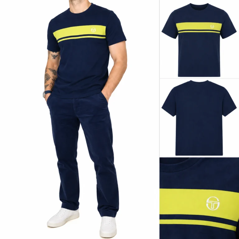 Sergio Tacchini Master Tee T-Shirt - Maritime Blue / Celery Green