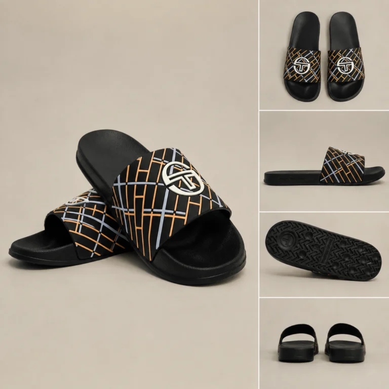 Sergio Tacchini Mesale Slides - Black / Peach / Cobbler 4970