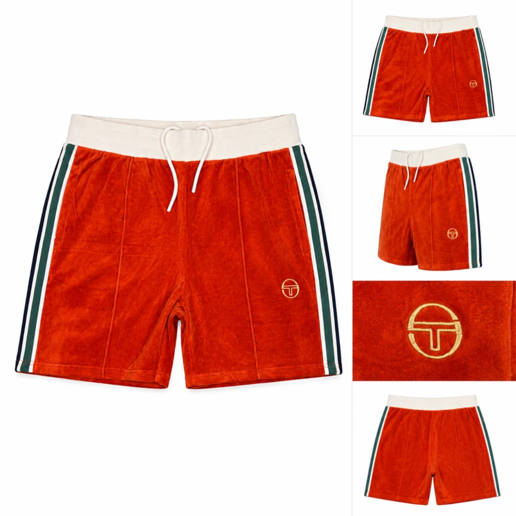 Sergio Tacchini Monte velour Shorts - Rooibos Tea / Gardenia