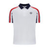 Sergio Tacchini New Blow Regular Fit Short Sleeve Polo  - White/Maritime Blue/Adrenaline Rush