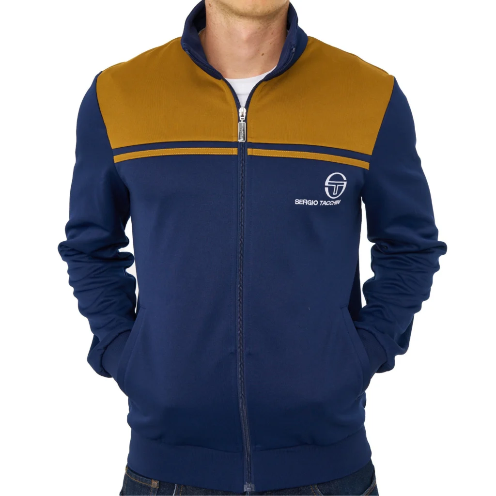 Sergio Tacchini New Young Line Track Top - Maritime Blue / Golden Brown