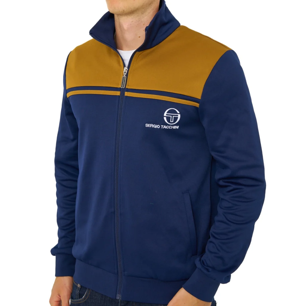 Sergio Tacchini New Young Line Track Top - Maritime Blue / Golden Brown
