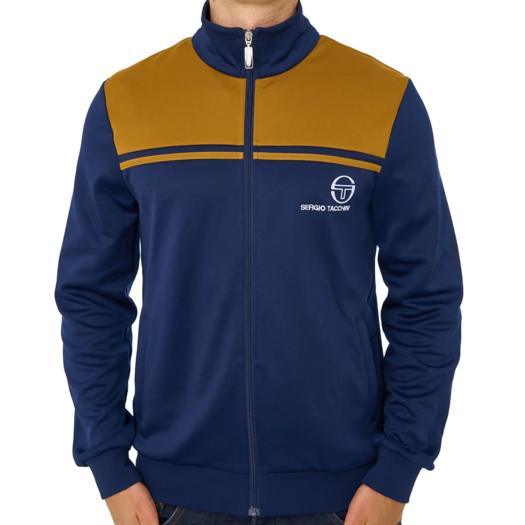 Sergio Tacchini New Young Line Track Top - Maritime Blue / Golden Brown