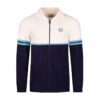 Sergio Tacchini Orion Brished Knit Track Top - Gardenia / Milky Blue / Maritime Blue