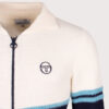 Sergio Tacchini Orion Brished Knit Track Top - Gardenia / Milky Blue / Maritime Blue