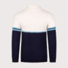 Sergio Tacchini Orion Brished Knit Track Top - Gardenia / Milky Blue / Maritime Blue