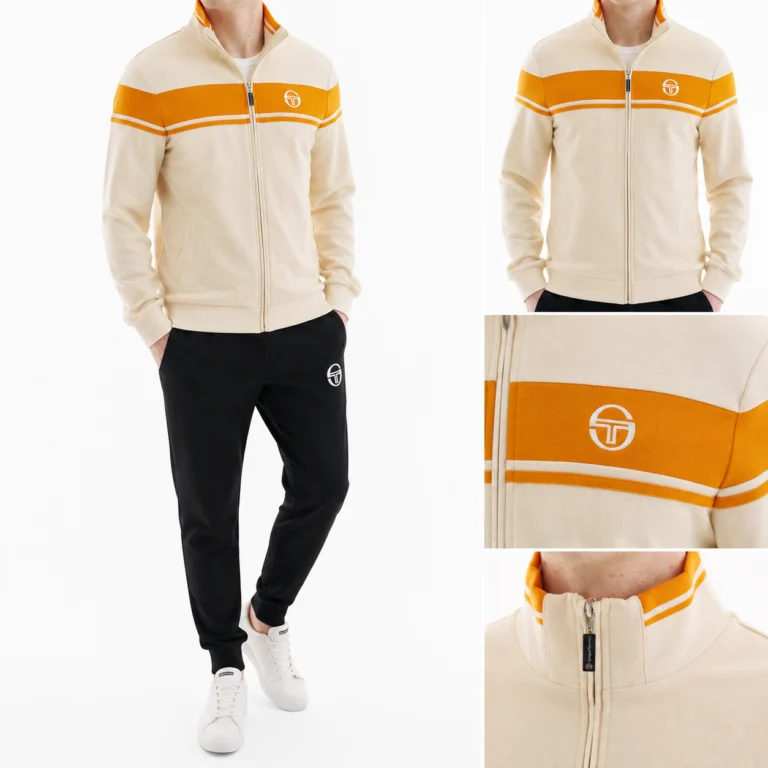 Sergio Tacchini Damarindo Track Top - Sandshell/ Orange Pepper