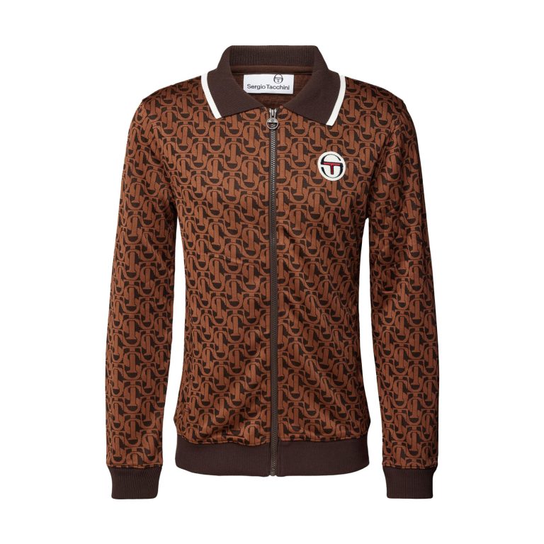 Sergio Tacchini Perry Regular Fit Long Sleeve Monogram Track Top - Cappuccino/Java