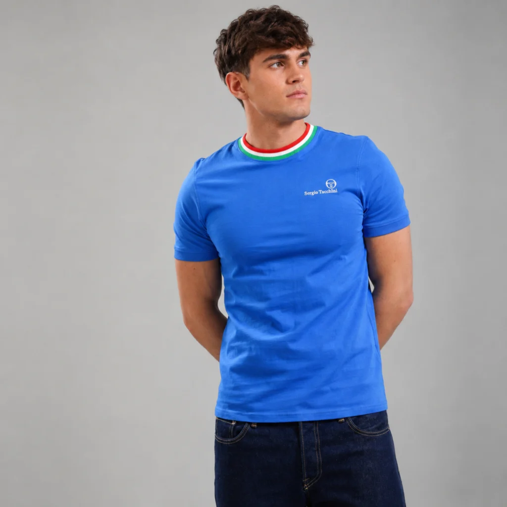 Sergio Tacchini Rainer FC T-Shirt - Stronge Blue / Fern Green / Adrenaline Rush