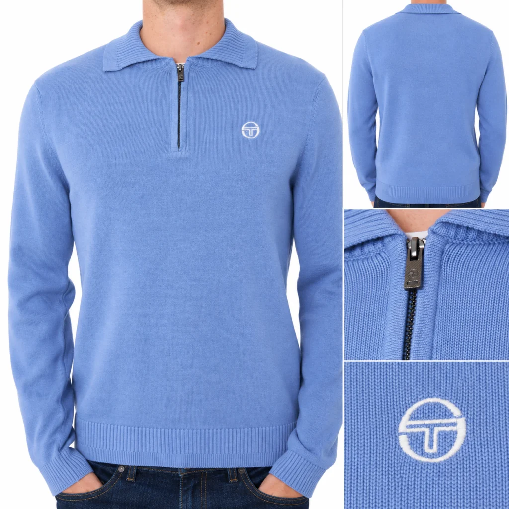 Sergio Tacchini Roberto Knitted LS Polo - Country Blue