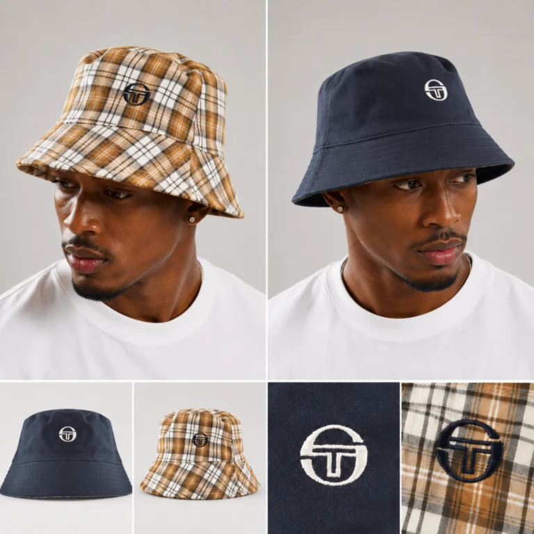Sergio Tacchini Sen Reversible Bucket Hat - Mojave Desert / Gardenia / Maritime Blue